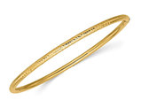 14K Yellow Gold Diamond-Cut Slip On Bangle (3.00 mm)